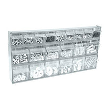 Load image into Gallery viewer, OEMTOOLS 21-Bin Set, Store Small Hardware 23.9” x 11.9”, Labels Included, Organization and Storage, Easy to Mount, Gray