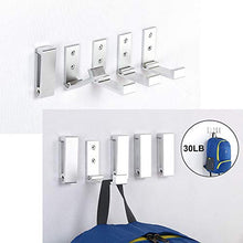 Load image into Gallery viewer, Latomex Folding Coat Hooks, Wall Hooks for Hanging Aluminum Alloy Cloth Hanger Coat Hanger Headphones Holder Headset Wall Hanger Hook- Pack of 4 (Silver)