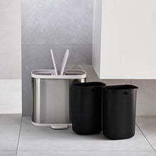 Load image into Gallery viewer, Joseph Joseph Split Step Trash Can Recycle Bin Dual Compartments Removable Buckets, 1.6 Gallon/6 Liter, Stainless Steel