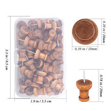 Load image into Gallery viewer, 60 Pcs Wood Push Pins, Walnut, Standard, Wooden Thumb Tacks Decorative for Cork Boards Map Photos Calendar and Home Office Craft Projects with Box