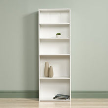 Load image into Gallery viewer, Sauder Beginnings 5-Shelf Bookcase, Soft White finish