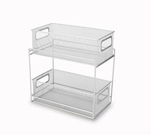 Load image into Gallery viewer, Artestia Bathroom Cabinet Organizer,Under Sink Organizers and Storage,2-Tier Mesh Steel Double Sliding Cabinet Basket Organizer/Drawer, Vanity Storage Organizer Bathroom (Silver)