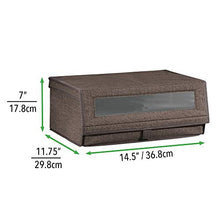 Load image into Gallery viewer, mDesign Fabric Large Storage Box Bin with Clear Window, Hinged Lid - Holder for Men's and Women's Dress Shoes, Boots, Pumps, Sandals, Flats - Modern Closet Organizer Solution, 4 Pack - Espresso Brown