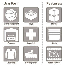 Load image into Gallery viewer, Akro-Mils 66486CLDBL 12-Gallon Plastic Storage KeepBox with Attached Lid, 21-1/2-Inch by 15-Inch by 12-1/2-Inch, Semi Clear