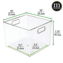 Load image into Gallery viewer, mDesign Deep Plastic Storage Bin Box - Closet Organizer for Kids Bedroom, Bathroom, Kitchen Pantry, Home Office, Entryway, Hallway - Perfect for Shelves, Cabinets, Under Sink, 7.5" High - Clear
