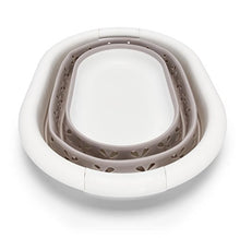 Load image into Gallery viewer, Camco White/Taupe Collapsible Utility/Laundry Basket – Perfect for Homes, Boats, and RVs – Easy Grip Carrying Handles - Foldable for Compact Storage,small - 51951