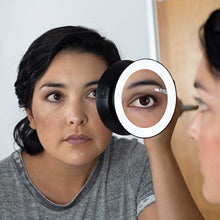 Load image into Gallery viewer, Zadro 15X Magnification Next Generation LED Lighted Suction Cup Mirror, Black, Silver Finish