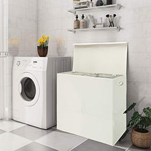 Load image into Gallery viewer, Greenstell Laundry Hamper with Lid and Handles, Foldable Divided Laundry Basket with Mesh Pockets, Easy Movement Clothes Laundry Basket for Bedrooms, Laundry Room and Balconies Beige
