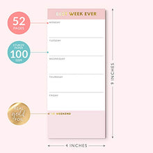 Load image into Gallery viewer, Sweetzer & Orange Best Week Ever Small Weekly Planner Notepad (Pink) Undated Planner, Daily Agenda, Weekly Calendar, Day Planner with 52 Week Planner Calendar Pages, 4x9” Organizer Planner