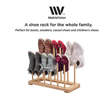 Load image into Gallery viewer, Bamboo Boot Rack Free Standing Shoe Organizer, Holds 6 Pairs, Store Tall Knee-High, Hiking, Riding, Rain or Work Boots in closets, entryways & more