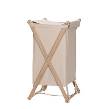 Load image into Gallery viewer, Household Essentials 6785-1 Collapsible Wood X-Frame Laundry Hamper with Fold Over Lid