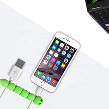 Load image into Gallery viewer, Cable Organizer - Cord Organizer - Desk Cord Holder - Cable Management Clips - Caterpillar, 2 pcs Green & Black, Clutter Aide