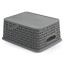 Load image into Gallery viewer, Teyyvn Plastic Storage Basket, 10.03" x 7.59" x 4.09", Pack of 6, Gray
