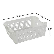 Load image into Gallery viewer, Doryh Stackable Plastic Storage Baskets/Bins Organizer with Handles, Set of 4 (White, Grey)