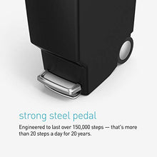 Load image into Gallery viewer, simplehuman Slim Kitchen Step trash can, 40 Liter, Black