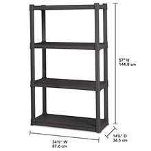 Load image into Gallery viewer, Sterilite 01643V01 4 Shelf Unit, Flat Gray Shelves & Legs, 1-Pack