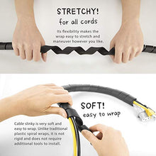 Load image into Gallery viewer, 10-ft Cable Slinky Soft and Flexible Rubber Spiral Cord Wrap (2-ft X 5 pcs) Black