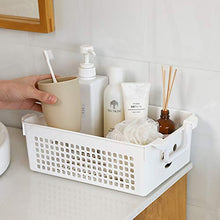 Load image into Gallery viewer, Doryh Stackable Plastic Storage Baskets/Bins Organizer with Handles, Set of 4 (White, Grey)