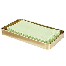 Load image into Gallery viewer, mDesign Modern Decorative Metal Guest Hand Towel Storage Tray Dispenser, Sturdy Holder for Disposable Paper Napkins, Jewelry, Eyeglasses - Bathroom Vanity Countertop Organization - Soft Brass