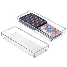 Load image into Gallery viewer, iDesign Linus Plastic Kitchen Drawer Organizer for Silverware, Spatulas, Cutlery, Gadgets, Office Supplies, Cosmetics, Set of 2, Clear