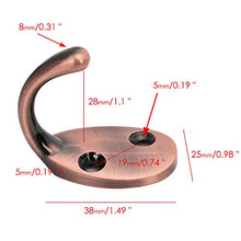 Load image into Gallery viewer, GoYonder Coat Hooks Wall Mounted Robe Hook Towel Hat Coat Key Hooks Bronze Single Wall Mounted Hook Hangers Screws (Red Copper)