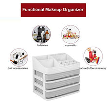 Load image into Gallery viewer, JULY'S SONG Cosmetic Makeup Organizer with Drawers, Plastic Bathroom Skincare Storage Box Brush Lipstick Holder(S-3, Grey)