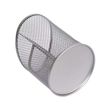 Load image into Gallery viewer, KESYOO Silver Round Steel Mesh Pen Container Pencil Cups Pencil Holder Desktop Storage Container for Home Office Desk Pen Organizer