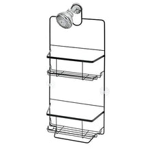 Load image into Gallery viewer, iDesign Everett Metal Hanging Shower Caddy, Extra Space for Shampoo, Conditioner, and Soap with Hooks for Razors, Towels, Loofahs, and More, 10.1" x 3.88" x 23", Matte Black