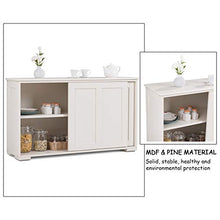 Load image into Gallery viewer, Costzon Kitchen Storage Sideboard, Antique Stackable Cabinet for Home Cupboard Buffet Dining Room (Cream White with Sliding Door)