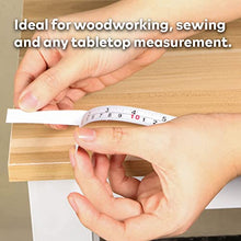 Load image into Gallery viewer, XFasten Tape Measure with Adhesive Back, 0.5-Inch x 12-Feet (2-Pack) Left to Right Peel and Stick Measuring Ruler Tape for Workbench, Woodworking, Sewing; Sticky Self-Adhesive Metal Measuring Tape