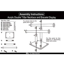 Load image into Gallery viewer, Mooca Clear Acrylic Round Bracelet Display Holder 2 Tier T-bar Jewelry Display Bracelet Display Holder Stand Acrylic Bracelet Display Organizer Jewelry Holder (2-Bar)