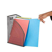 Load image into Gallery viewer, Mind Reader JMAG2-BLK 2 Piece Jumbo, Mesh Holder, Office Desk Accessories Decorative File Box, Sturdy Magazine Organizer, Black