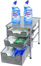 Load image into Gallery viewer, Simple Houseware Stackable 3 Tier Sliding Basket Organizer Drawer, Silver