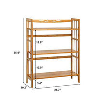 Load image into Gallery viewer, C&AHOME Bamboo Shelf, 3-Tier Bookshelf Bookcase, Free-Standing Storage Shelf, Plant Flower Stand, Max Load 35LBS Per Shelf, Utility Shelf Rack for Living Room Bathroom Kitchen Home Natural