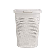 Load image into Gallery viewer, Mind Reader Basket Laundry Hamper with Cutout Handles, Washing Bin, Dirty Clothes Storage, Bathroom, Bedroom, Closet, 60 Liter, Ivory