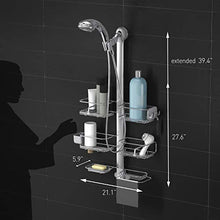 Load image into Gallery viewer, simplehuman Adjustable Shower Caddy XL, Stainless Steel and Anodized Aluminum