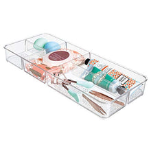 Load image into Gallery viewer, iDesign Rain Plastic Divided Vanity Organizer, Storage Tray for Cosmetics, Makeup, and Accessories on Vanity, Countertop, Bathroom, or Cabinet, 5 Compartments, 5 Compartments, Clear