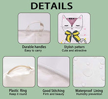 Load image into Gallery viewer, PFONB 19.7" Large Collapsible Laundry Basket,Waterproof Sturdy Canvas Round Clothes Hamper Home Organizer, Gift Basket.(Miss Kitty)