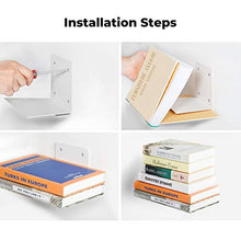 Load image into Gallery viewer, STORAGE MANIAC White Invisible Floating Bookshelves, Heavy-duty Book Organizers, 4-Pack Large