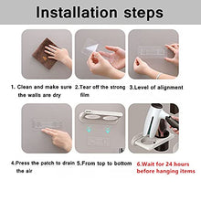 Load image into Gallery viewer, NA Hair Dryer Holder Hanging Rack Organizer Wall Mount Adhesive for Blow Dryer Cabinet Door Hair Care Styling Tool Organizer Bathroom Accessories Storage Set No Drill - White