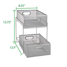 Load image into Gallery viewer, Mind Reader 2 Tier Metal Mesh Storage Baskets Organizer, Home, Office, Kitchen, Bathroom, Silver
