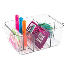 Load image into Gallery viewer, iDesign Clarity InterDesign Cosmetic Organizer Tote for Vanity Cabinet to Hold Makeup, Beauty Products - Clear, 8 Compartments, Bin