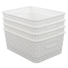 Load image into Gallery viewer, Lesbin White Plastic Weave Baskets, 4-Pack