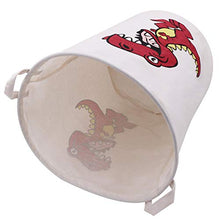 Load image into Gallery viewer, ZUEXT Red Dinosaur Laundry Basket 19.7x15.7 Inch,Dino Toy Bin,Collapsible Waterproof Canvas Dirty Clothes Hamper, Extra Large Fabric Lightweight Storage Basket for Boys Bedroom Baby Nursery Room
