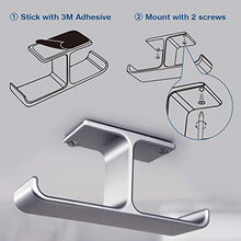 Load image into Gallery viewer, Headset Mount, 6amLifestyle Headphone Holder Aluminum Under Desk Dual Headphones Stand Hanger Stick-On Hooks Universal for All Headsets, Gray (Patented)
