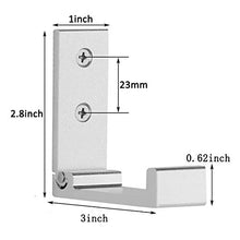 Load image into Gallery viewer, Latomex Folding Coat Hooks, Wall Hooks for Hanging Aluminum Alloy Cloth Hanger Coat Hanger Headphones Holder Headset Wall Hanger Hook- Pack of 4 (Silver)