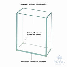 Load image into Gallery viewer, Royal Imports Flower Glass Vase Decorative Centerpiece for Home or Wedding Flat Rectangle Plate Glass, 4" W x 5" H, Clear