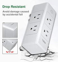 Load image into Gallery viewer, (2-Pack) Toldear 3 Prong Power Strip Wall Outlet Extender with 6 Outlets(3 Sided), Outlet Splitter with Rotating Plug, Multi Plug Outlet for Travel, Home, Dorm, Office, 1700 Joules (2, 3-Prong)