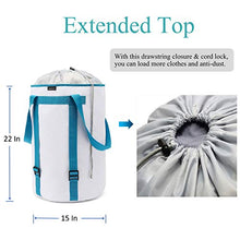 Load image into Gallery viewer, BASICPOWER Large Laundry Basket Foldable Laundry Bag Backpack, Water-Proof Storage Hamper with Adjustable Strap and Drawstring Closure Lid