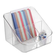 Load image into Gallery viewer, iDesign Linus Plastic Divided Coffee Supply Organizer, Holder for Filters, Sugar, Creamer, Beans, Sweeteners, Tea Bags, 6.3" x 6.9" x 5.2" - Clear